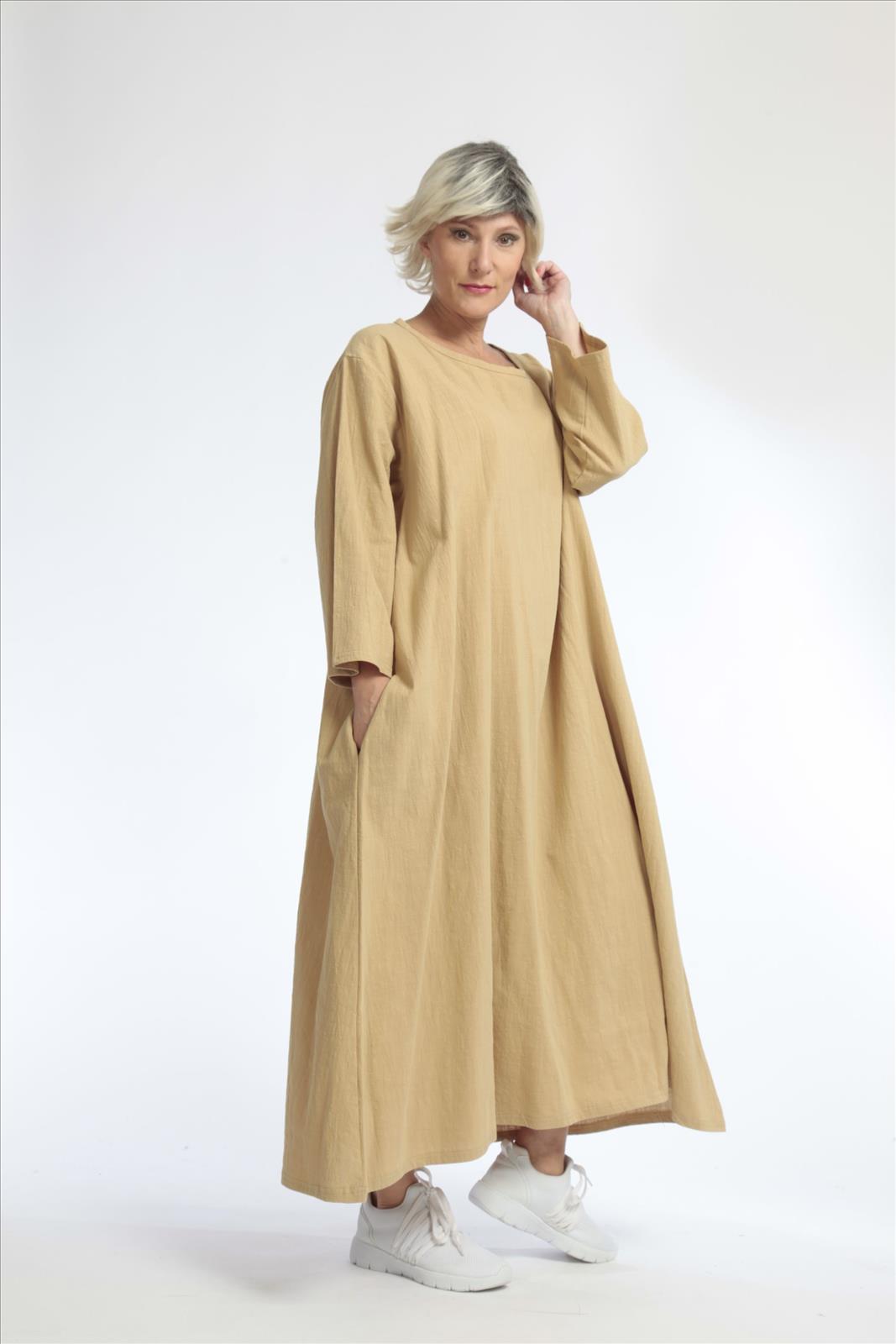  Ballonkleid von AKH Fashion aus Baumwolle, 1033.06790, Beige, Schick, Modern, Bequem