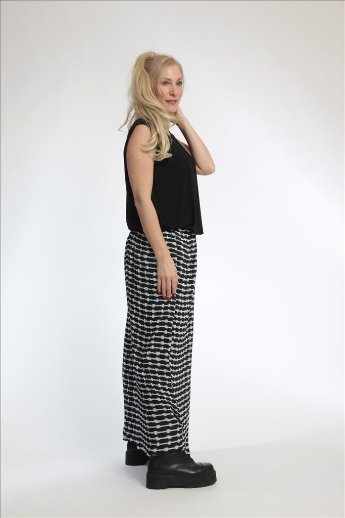  AKH Fashion Rock in gerader Form, aus Polyester, 0787.00316, Schwarz-Weiß, Grafik, Schick