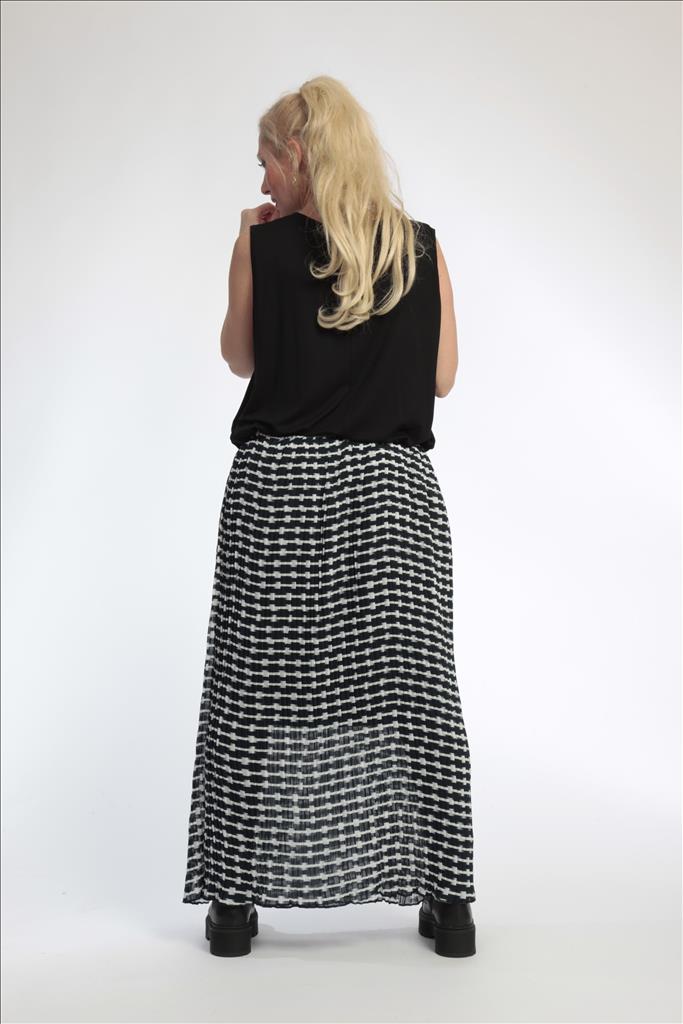  AKH Fashion Rock in gerader Form, aus Polyester, 0787.00316, Schwarz-Weiß, Grafik, Schick