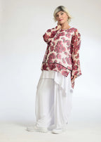  AKH Fashion Shirt in gerader Form, aus Polyester, 1077.06839, Rose-Pink, Blumen, Schick