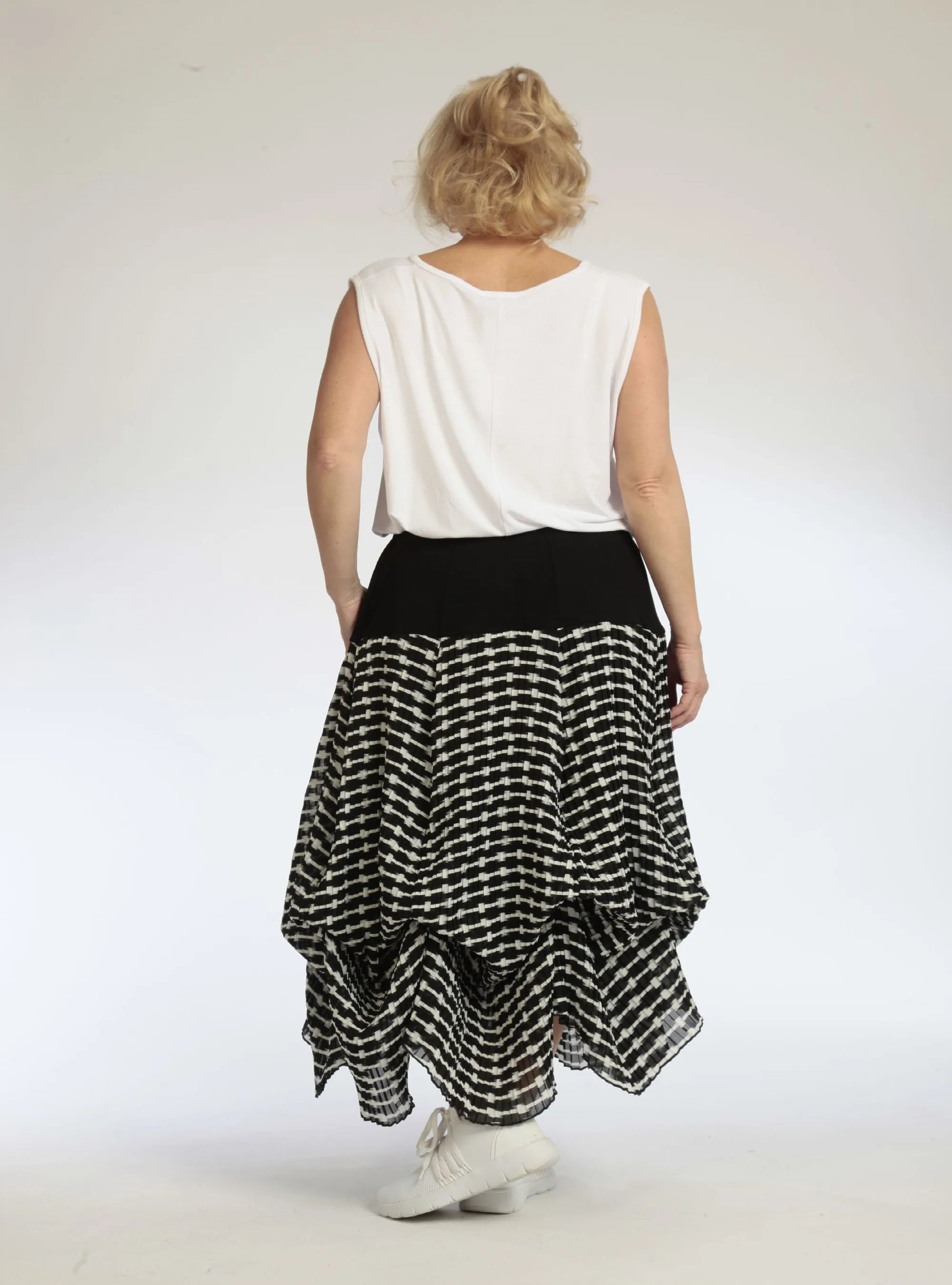  Ballonrock von AKH Fashion aus Polyester, 1091.07559, Schwarz-Weiß, Abstrakt, Schick