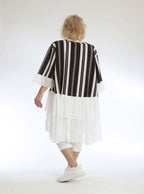 A-Form Shirt von AKH Fashion aus Viskose, 1108.06562, Streifen-Weiß, Streifen, Schick