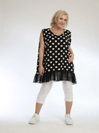  AKH Fashion Top in gerader Form, aus Viskose, 1108.06675, Punkte-Blau, Punkte, Schick