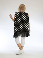  AKH Fashion Top in gerader Form, aus Viskose, 1108.06675, Punkte-Blau, Punkte, Schick