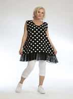  AKH Fashion Top in gerader Form, aus Viskose, 1108.06675, Punkte-Blau, Punkte, Schick