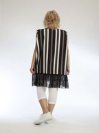  AKH Fashion Top in gerader Form, aus Viskose, 1108.06675, Streifen-Schwarz, Streifen