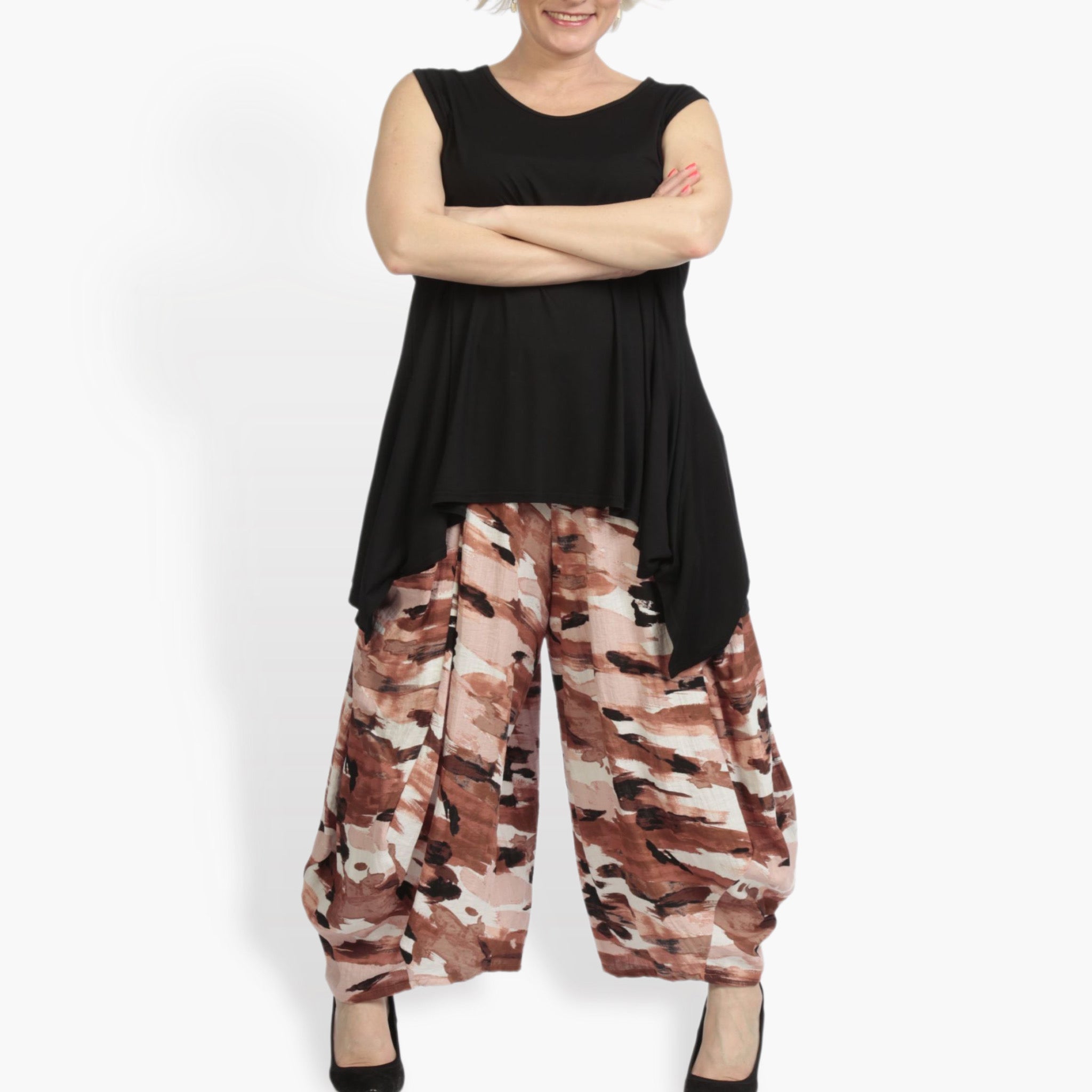  Ballonhose von AKH Fashion aus Rayon, 0840.08069, Terra-Multi, Kamuflage, Schick, Modern