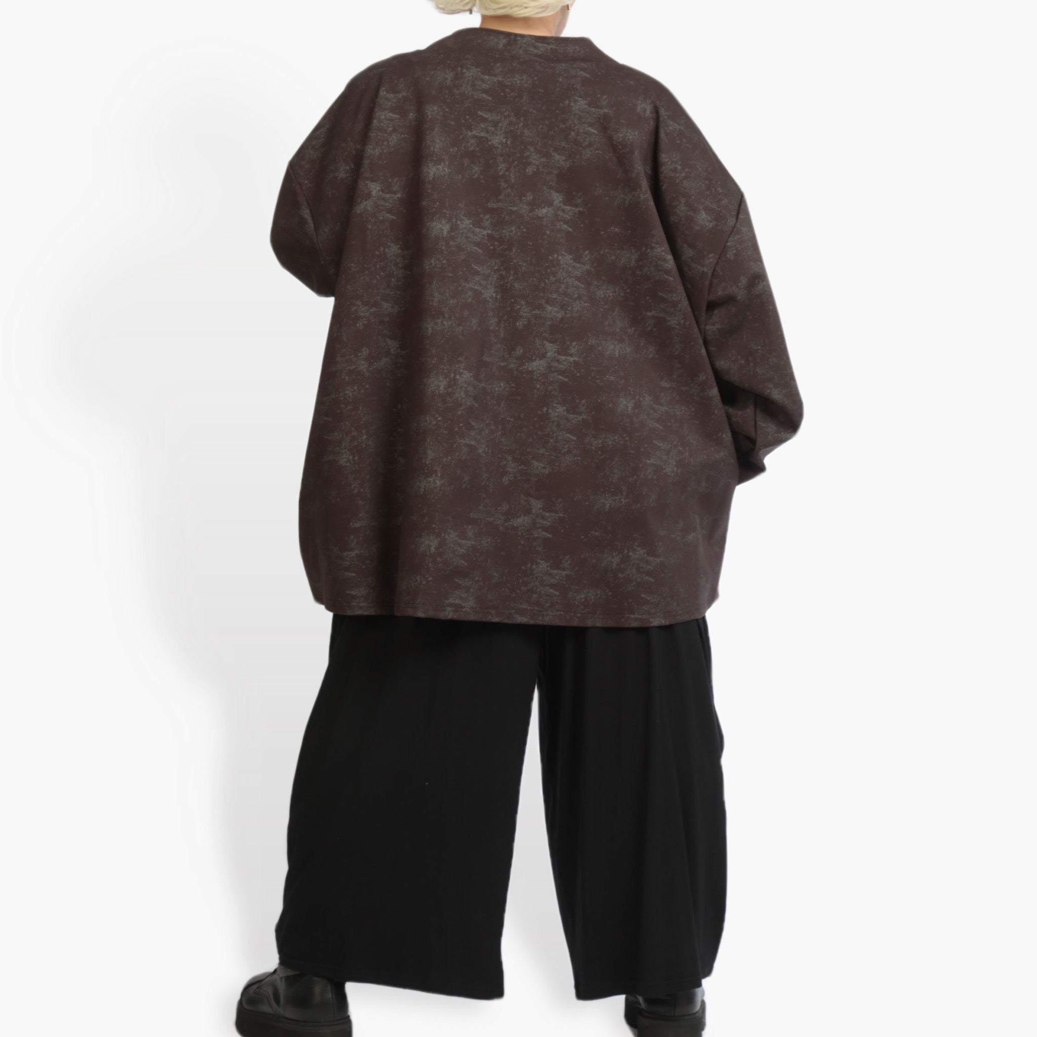 AKH Fashion Bigshirt in kastiger Form, aus Viskose, 0942.06821, Dunkelbraun, Schick, Modern