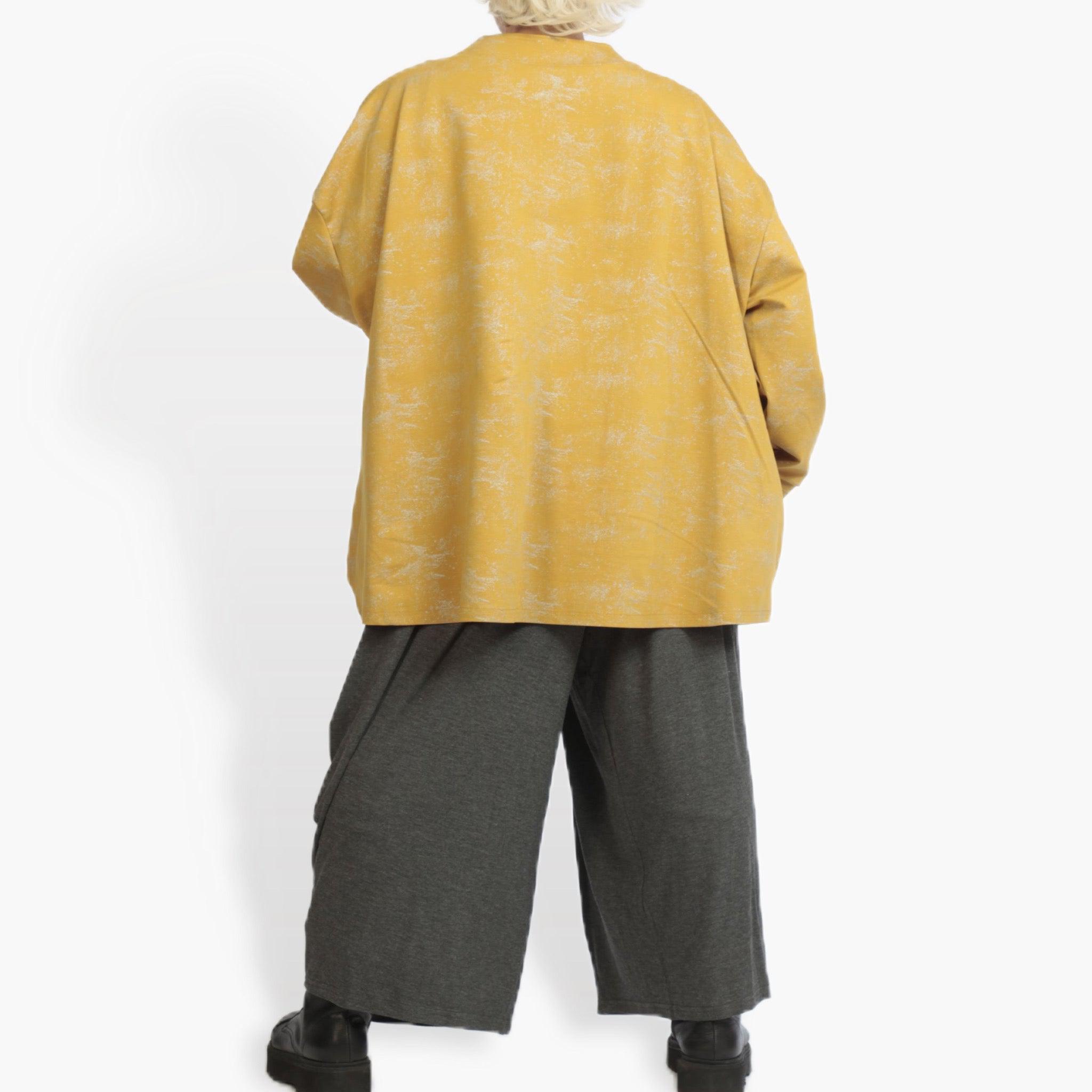 AKH Fashion Bigshirt in kastiger Form, aus Viskose, 0942.06821, Senf, Schick, Modern, Bequem