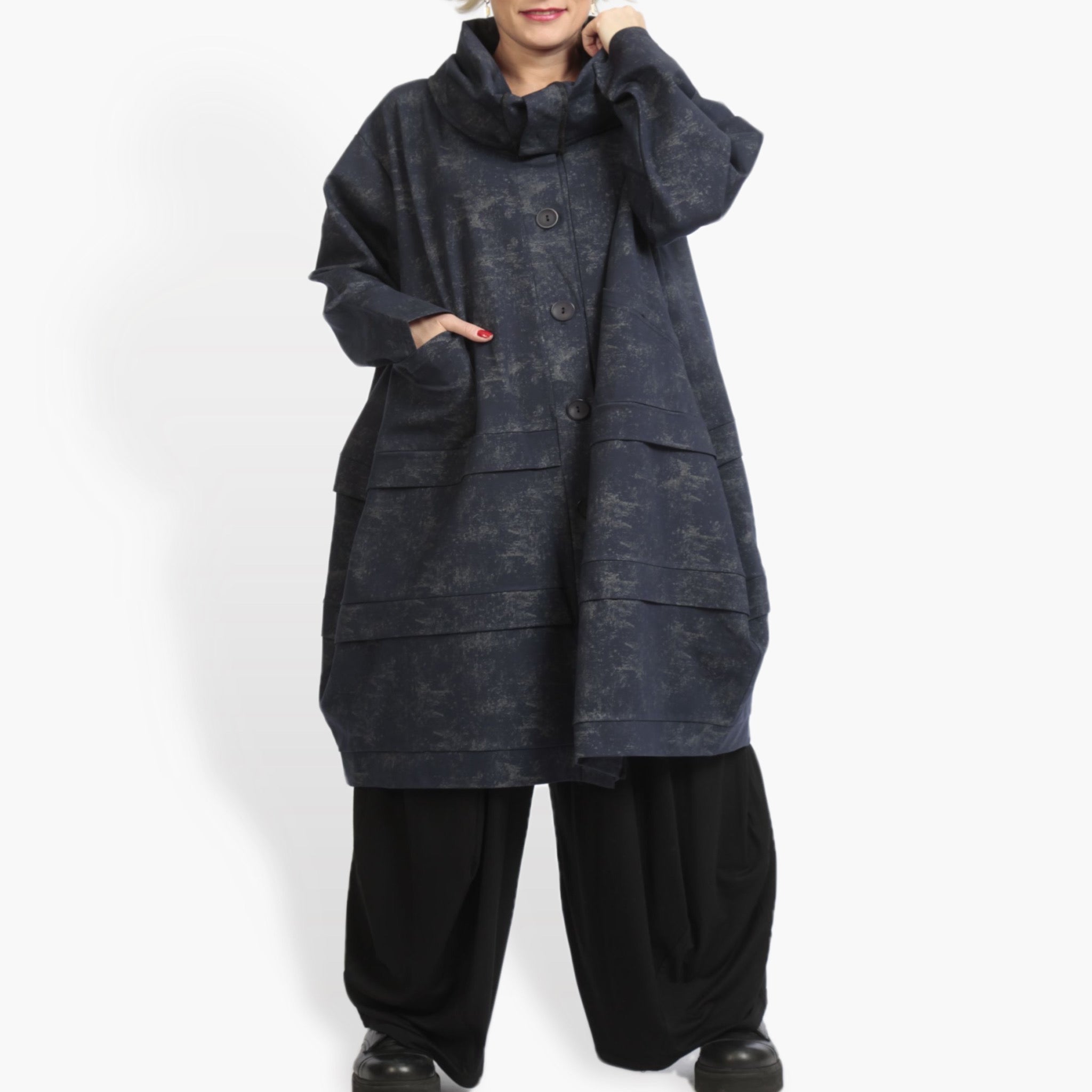  Ballonmantel von AKH Fashion aus Viskose, 0958.06823, Blau, Schick, Modern, Bequem