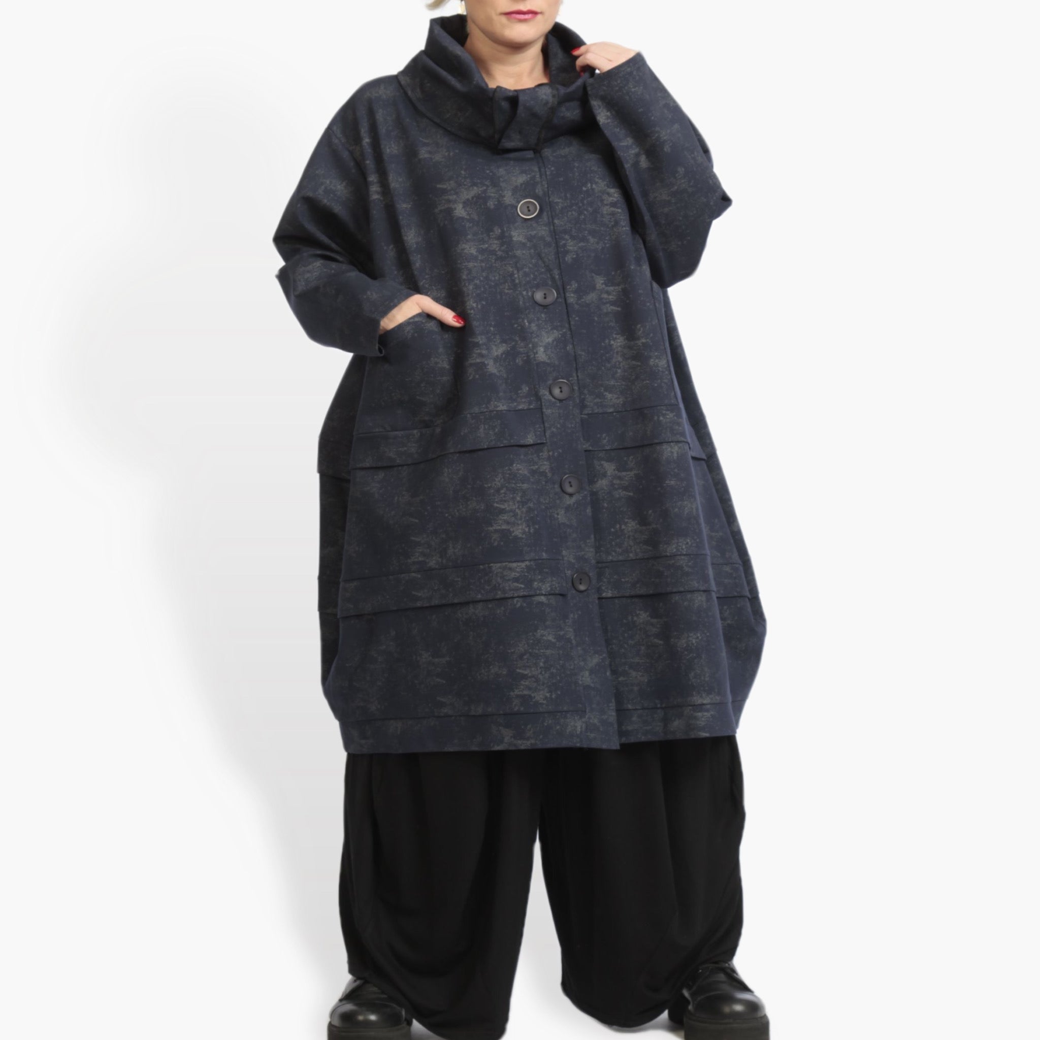  Ballonmantel von AKH Fashion aus Viskose, 0958.06823, Blau, Schick, Modern, Bequem