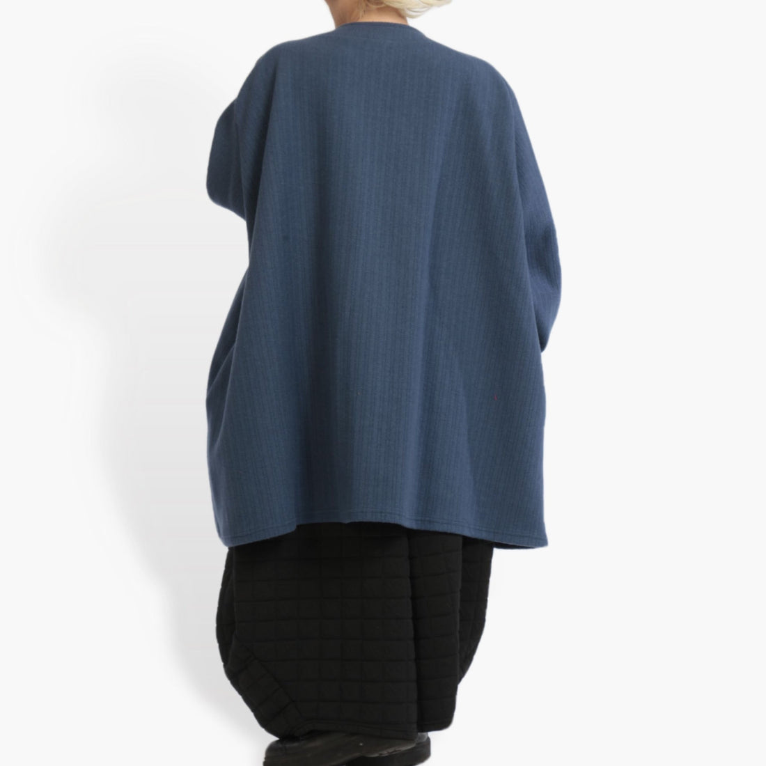  Bigshirt von AKH Fashion aus Materialmix in kastiger Form, 0960.06818, Blau, Schick, Modern